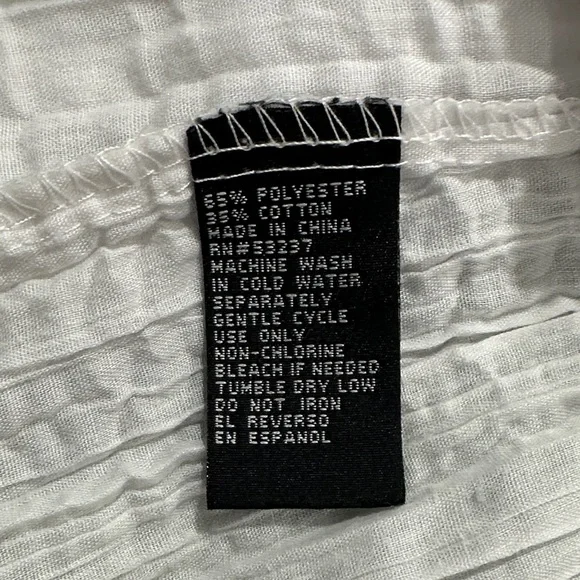 Mystique Boutique White Blouse with Black and Orange Embroidery size L boho - Picture 8 of 11